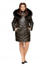 Женская кожаная куртка из натуральной кожи с капюшоном, отделка енот 8002071