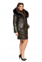 Женская кожаная куртка из натуральной кожи с капюшоном, отделка енот 8002071-2