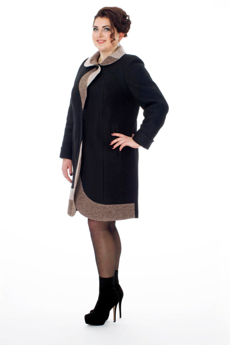 Женское пальто из текстиля с воротником 8002592