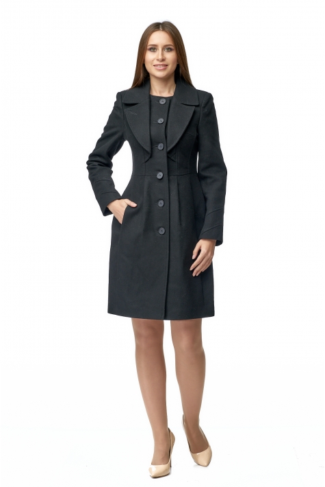 Женское пальто из текстиля с воротником 8002761