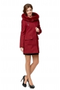 Женское пальто из текстиля с капюшоном, отделка песец 8008150-2