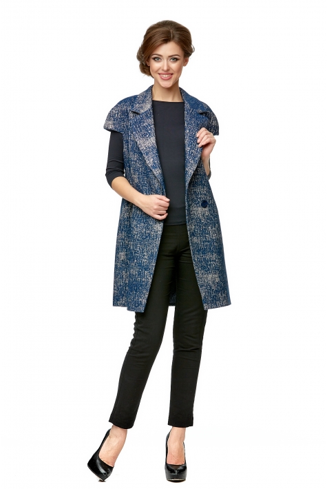 Женское пальто из текстиля с воротником 8008157