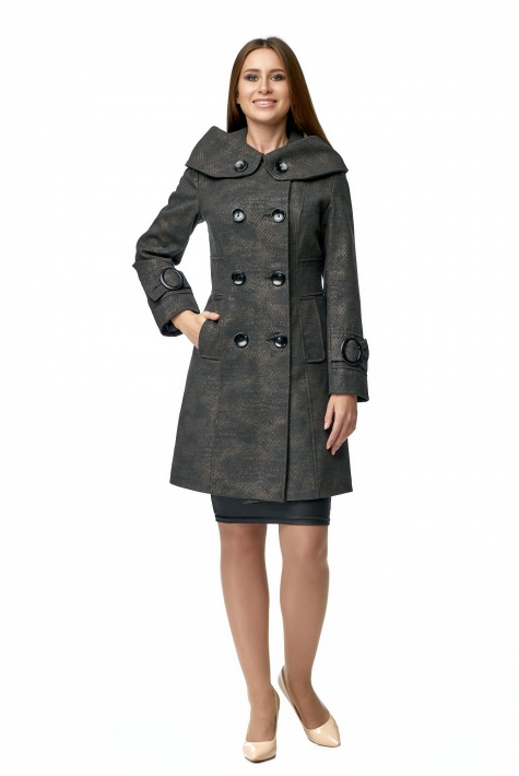 Женское пальто из текстиля с капюшоном 8008726