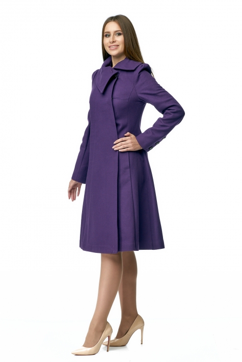 Женское пальто из текстиля с воротником 8008762