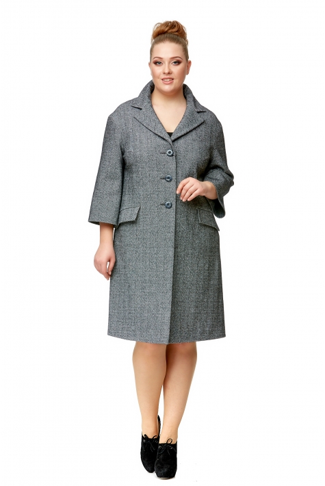 Женское пальто из текстиля с воротником 8009899