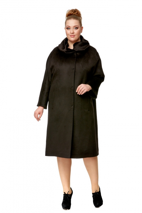 Женское пальто из текстиля с воротником 8009909