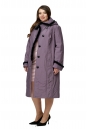 Женское пальто из текстиля с капюшоном, отделка песец 8010556