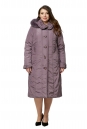 Женское пальто из текстиля с капюшоном, отделка песец 8010569