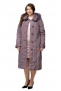 Женское пальто из текстиля с капюшоном, отделка песец 8010569-2