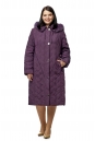 Женское пальто из текстиля с капюшоном, отделка песец 8010589