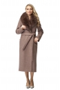 Женское пальто из текстиля с воротником, отделка песец 8010724-2