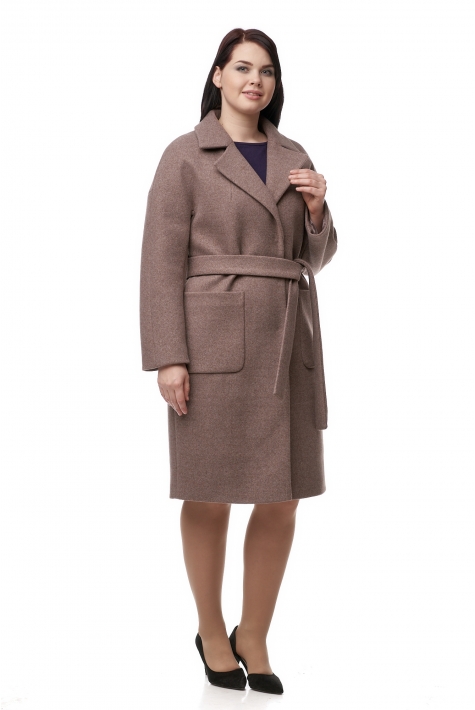 Женское пальто из текстиля с воротником 8010773