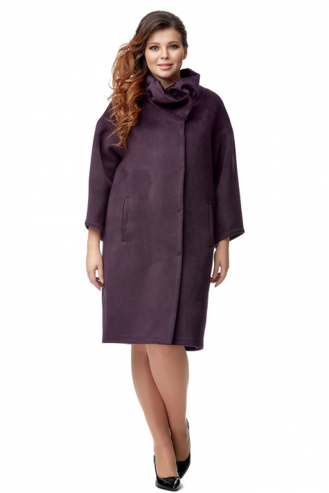 Женское пальто из текстиля с воротником 8013682