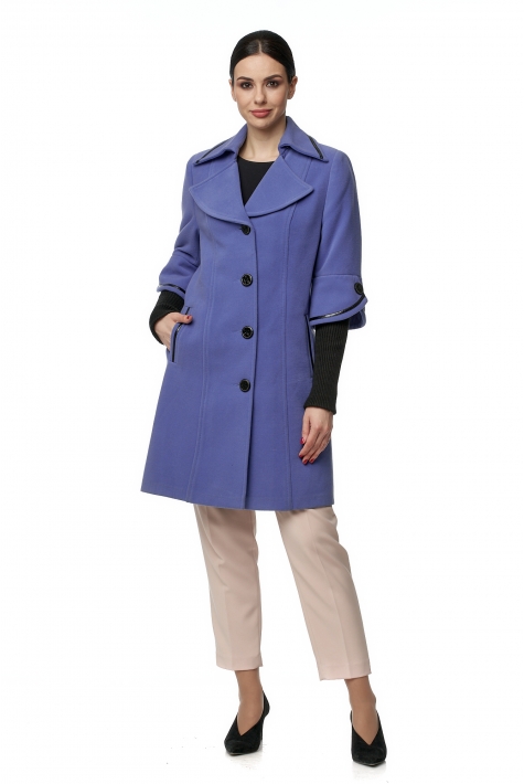 Женское пальто из текстиля без воротника 8016080