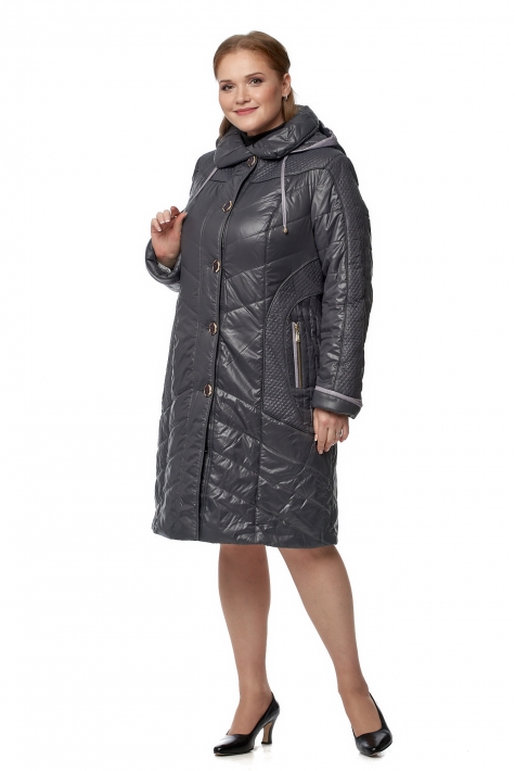 Женское пальто из текстиля с капюшоном 8019804