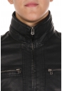 Мужская кожаная куртка из эко-кожи с воротником, отделка искусственный мех 8023618-15
