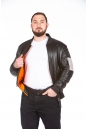 Мужская кожаная куртка из натуральной кожи с воротником 8023629-5