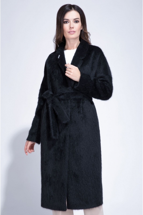 Женское пальто из текстиля с воротником 3000829